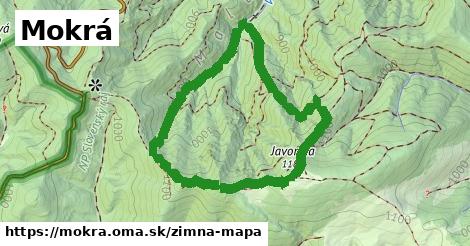 ikona Mokrá: 0 m trás zimna-mapa v mokra