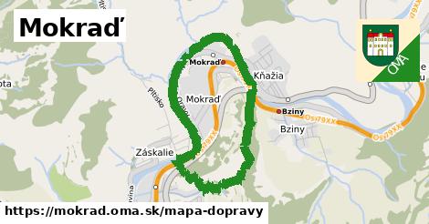 ikona Mokraď: 4,6 km trás mapa-dopravy v mokrad