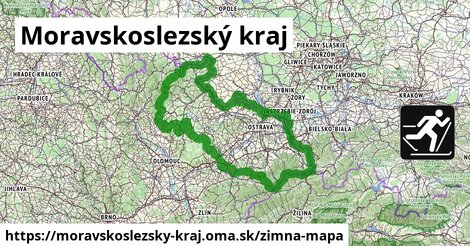 ikona Moravskoslezský kraj: 194 km trás zimna-mapa v moravskoslezsky-kraj