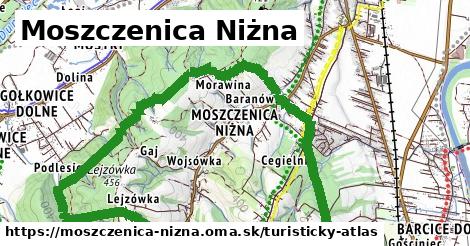 ikona Turistická mapa turisticky-atlas v moszczenica-nizna