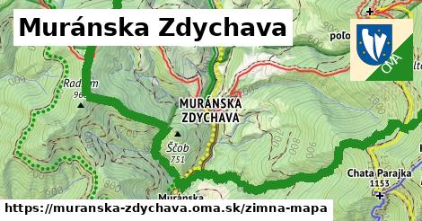 ikona Muránska Zdychava: 16 km trás zimna-mapa v muranska-zdychava