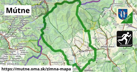 ikona Mútne: 2,7 km trás zimna-mapa v mutne