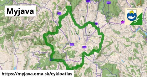 ikona Myjava: 30 km trás cykloatlas v myjava