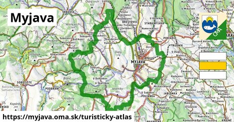 ikona Myjava: 46 km trás turisticky-atlas v myjava