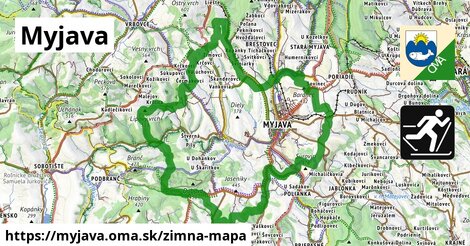 ikona Myjava: 2,6 km trás zimna-mapa v myjava