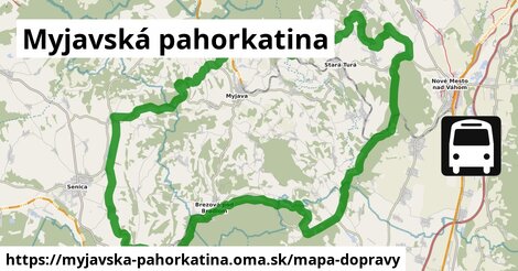 ikona Myjavská pahorkatina: 6,6 km trás mapa-dopravy v myjavska-pahorkatina