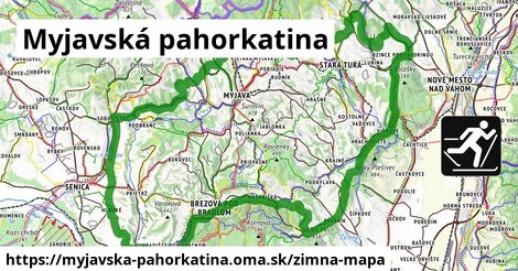 ikona Myjavská pahorkatina: 7,7 km trás zimna-mapa v myjavska-pahorkatina