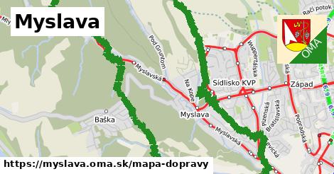 ikona Myslava: 43 km trás mapa-dopravy v myslava