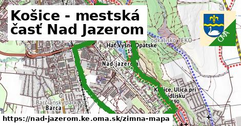 ikona Košice - mestská časť Nad Jazerom: 0 m trás zimna-mapa v nad-jazerom.ke