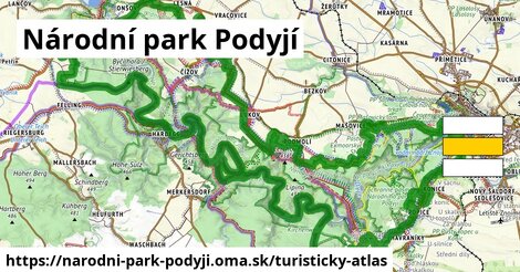 ikona Národní park Podyjí: 125 km trás turisticky-atlas v narodni-park-podyji