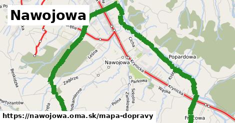 ikona Nawojowa: 9,6 km trás mapa-dopravy v nawojowa