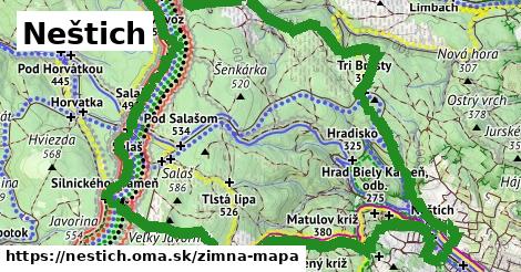 ikona Neštich: 11,4 km trás zimna-mapa v nestich