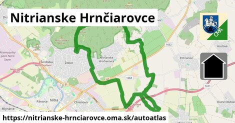 ikona Mapa autoatlas v nitrianske-hrnciarovce