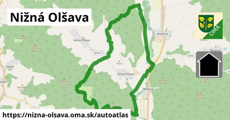 ikona Mapa autoatlas v nizna-olsava