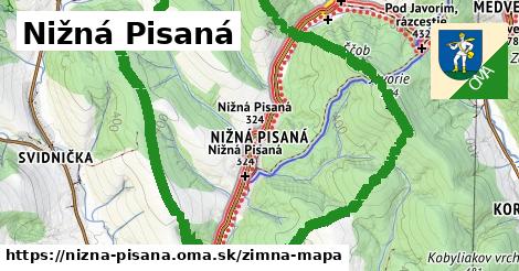 ikona Nižná Pisaná: 0 m trás zimna-mapa v nizna-pisana