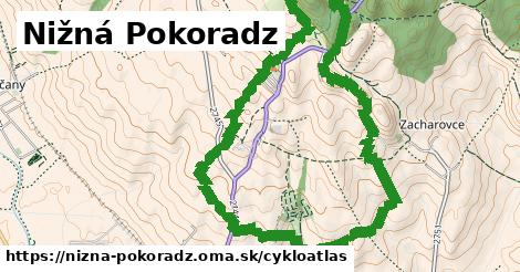 ikona Nižná Pokoradz: 3,0 km trás cykloatlas v nizna-pokoradz