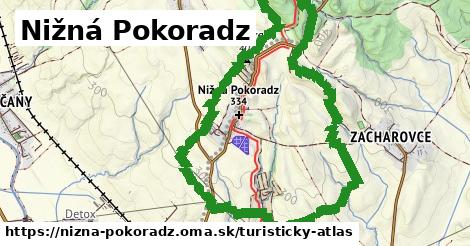 ikona Nižná Pokoradz: 4,7 km trás turisticky-atlas v nizna-pokoradz