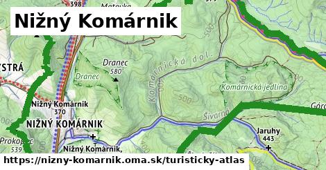 ikona Nižný Komárnik: 6,3 km trás turisticky-atlas v nizny-komarnik