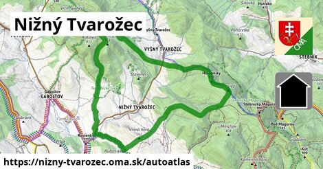 ikona Mapa autoatlas v nizny-tvarozec