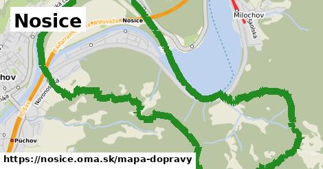 ikona Nosice: 13,6 km trás mapa-dopravy v nosice