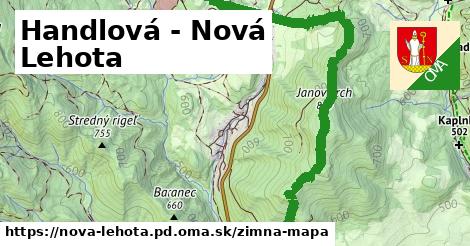 ikona Handlová - Nová Lehota: 0 m trás zimna-mapa v nova-lehota.pd