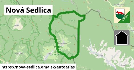 ikona Mapa autoatlas v nova-sedlica