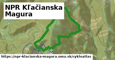 ikona NPR Kľačianska Magura: 0,73 km trás cykloatlas v npr-klacianska-magura