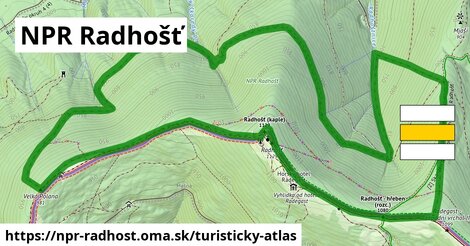 ikona NPR Radhošť: 1,72 km trás turisticky-atlas v npr-radhost