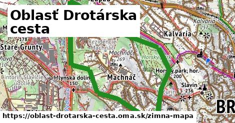 ikona Oblasť Drotárska cesta: 0 m trás zimna-mapa v oblast-drotarska-cesta