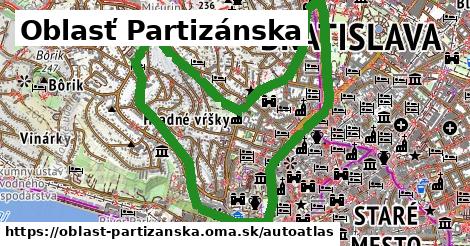 Ulice v Oblasť Partizánska