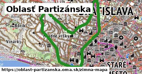 ikona Zimná mapa zimna-mapa v oblast-partizanska