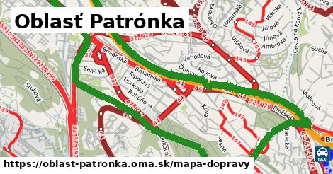 ikona Oblasť Patrónka: 177 km trás mapa-dopravy v oblast-patronka
