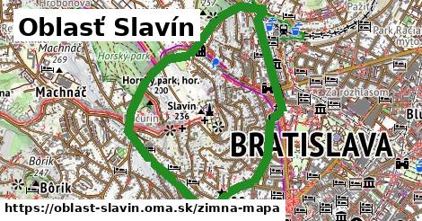 ikona Oblasť Slavín: 0 m trás zimna-mapa v oblast-slavin