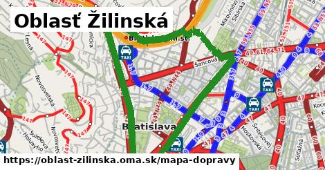 ikona Oblasť Žilinská: 127 km trás mapa-dopravy v oblast-zilinska