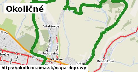 ikona Okoličné: 21 km trás mapa-dopravy v okolicne