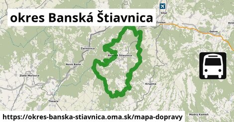 ikona okres Banská Štiavnica: 30 km trás mapa-dopravy v okres-banska-stiavnica