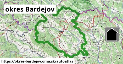 ikona Mapa autoatlas v okres-bardejov