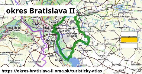 ikona okres Bratislava II: 2,5 km trás turisticky-atlas v okres-bratislava-ii