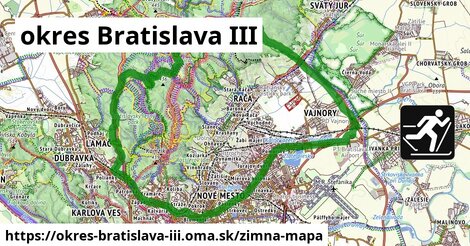 ikona okres Bratislava III: 24 km trás zimna-mapa v okres-bratislava-iii