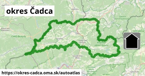 ikona Mapa autoatlas v okres-cadca