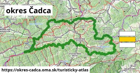 ikona okres Čadca: 686 km trás turisticky-atlas v okres-cadca