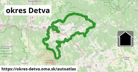 ikona Mapa autoatlas v okres-detva