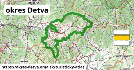 ikona okres Detva: 187 km trás turisticky-atlas v okres-detva