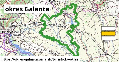 ikona okres Galanta: 20 km trás turisticky-atlas v okres-galanta