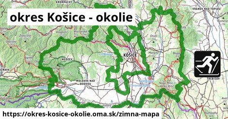 ikona okres Košice - okolie: 60 km trás zimna-mapa v okres-kosice-okolie