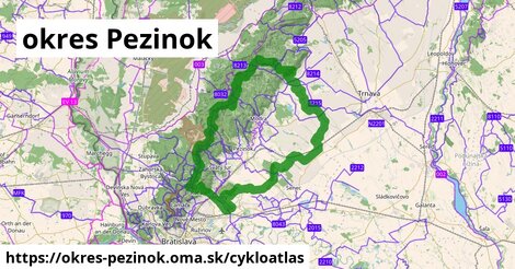 ikona okres Pezinok: 304 km trás cykloatlas v okres-pezinok