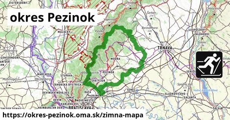 ikona okres Pezinok: 67 km trás zimna-mapa v okres-pezinok