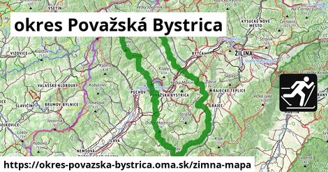 ikona okres Považská Bystrica: 15 km trás zimna-mapa v okres-povazska-bystrica