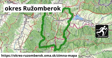 ikona okres Ružomberok: 24 km trás zimna-mapa v okres-ruzomberok
