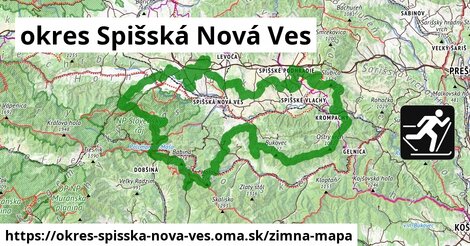 ikona okres Spišská Nová Ves: 107 km trás zimna-mapa v okres-spisska-nova-ves